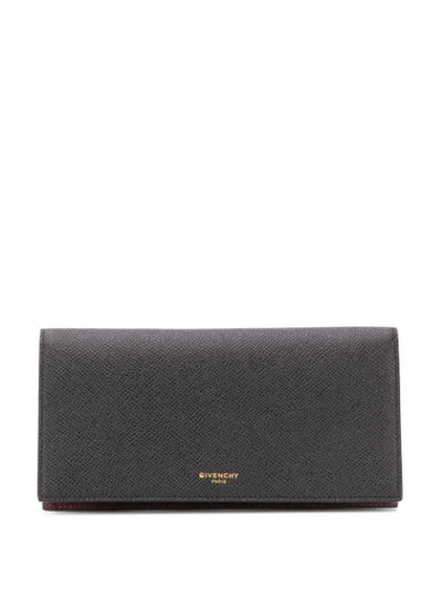 Givenchy Eros Long Flap Wallet In Black