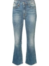 R13 FLARED CROPPED JEANS