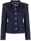 Dolce & Gabbana Denim Peplum Jacket In Blue