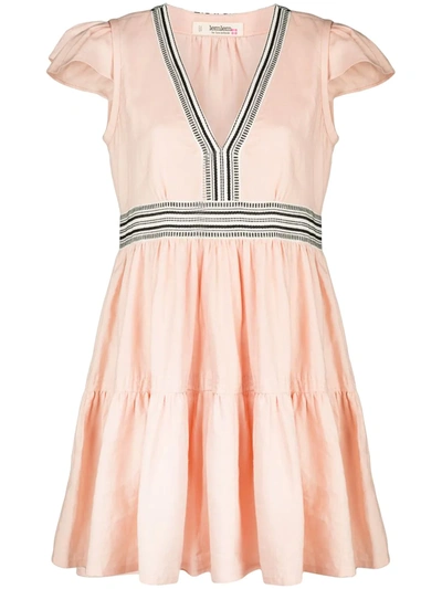 Lemlem Koki Linen-blend Minidress In Pink