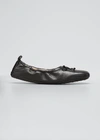 Tod's Crocodile Effect Leather Ballerina Shoes In Black