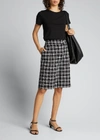 Veronica Beard Tazi Ruched Side Cotton T-shirt In Black