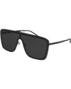 Saint Laurent Black Shield Unisex Sunglasses Sl 364 Mask 002 99 In Black