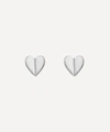 Dinny Hall Silver Bijou Folded Heart Stud Earrings In Silver