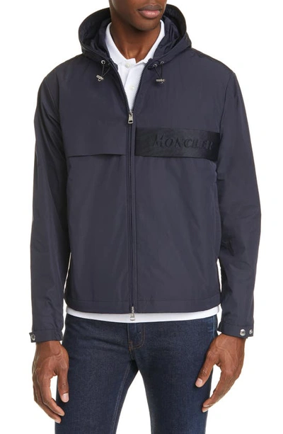 Moncler Benoit Water Resistant Hooded Jacket In Dark Blue