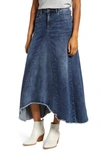 Wash Lab Long Jean Skirt In Deep Blue