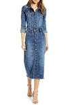 WASH LAB PIECE DYED DENIM DRESS,WL0438D-1