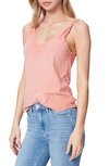 PAIGE RYLEN KNOT SHOULDER COTTON BLEND TANK,5478E88-7963