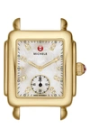 Michele Deco 16 Diamond Dial Two-tone Watch Case, 29mm X 31mm In Gold