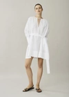 ASCENO SANTORINI WHITE SHORT LINEN DRESS,D013FAB06COL02L