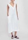 ASCENO SEVILLE WHITE ORGANIC LINEN DRESS,D008FAB06COL02XS
