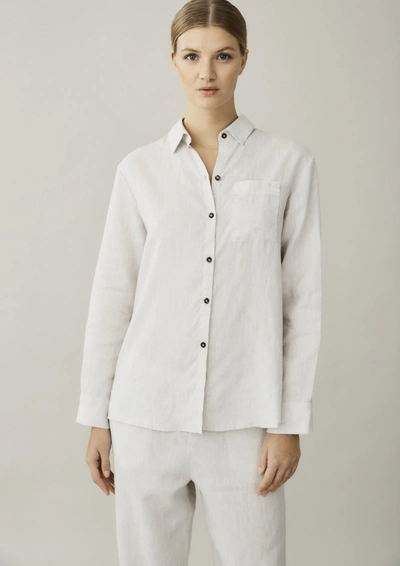 Asceno Milan Organic-linen Shirt In Printed
