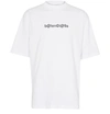 BALENCIAGA SHORT SLEEVE LARGE FIT LOGO T-SHIRT,BAL5KS76WHT