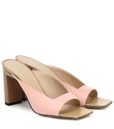 Wandler Isa Leather Slide Sandals In Pink