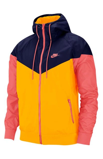 Nike Men's Sportswear Windrunner Jacket In University Gold/ Blue