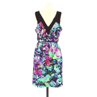 Pre-owned Sandro Silk Mini Dress In Multicolour