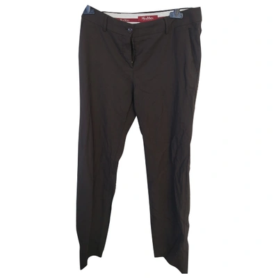 Pre-owned Max Mara Wool Straight Pants In Brown