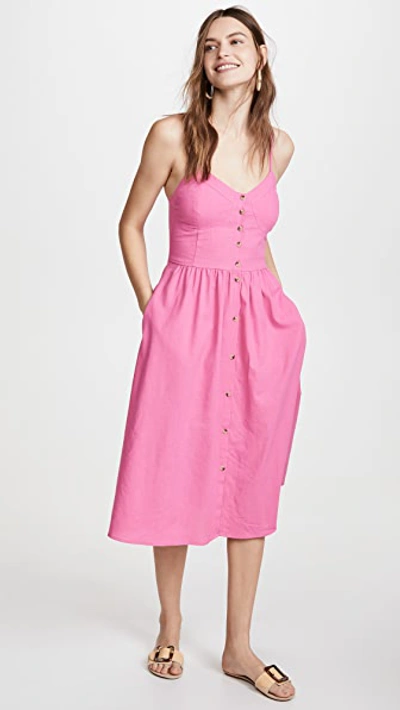 Rolla's Eve Linen Dress In Hot Pink