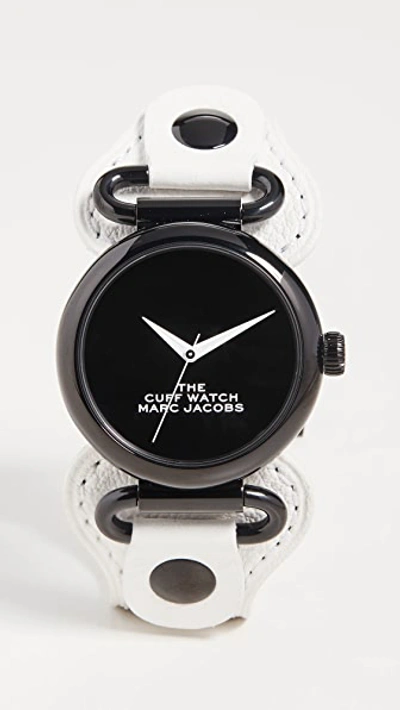 The Marc Jacobs The Cuff Watch 36mm In Glossy Black