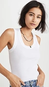 Free People U Neck Tank In White