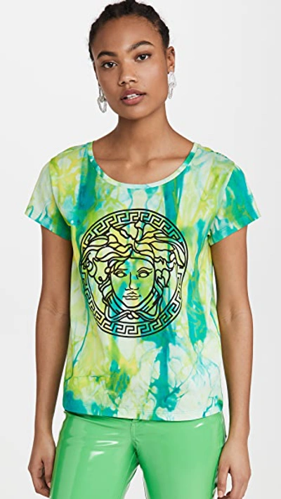 Versace Medusa Print Cotton Jersey T-shirt In Green
