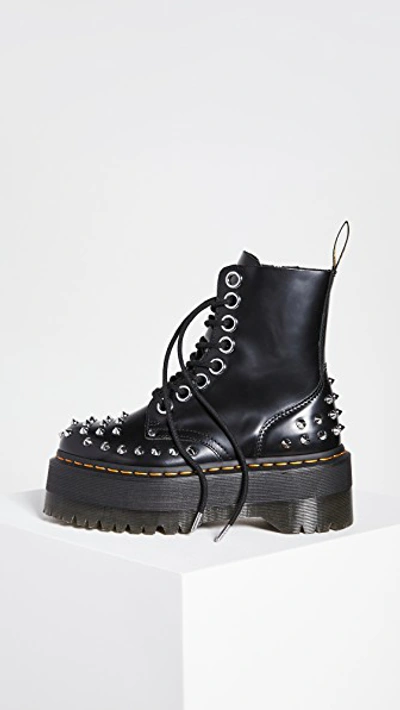 Dr. Martens' Jadon Max Amphibious Boot Made Of Black Leather With Studs