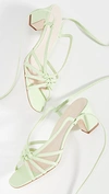 Loeffler Randall Libby Knotted Wrap Block-heel Sands In Pistachio