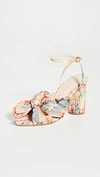 Loeffler Randall Camellia Knot Mules In Butter Multi Floral