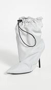 Ben Taverniti Unravel Project Grey 100 Drawstring Ankle Boots In Light Grey