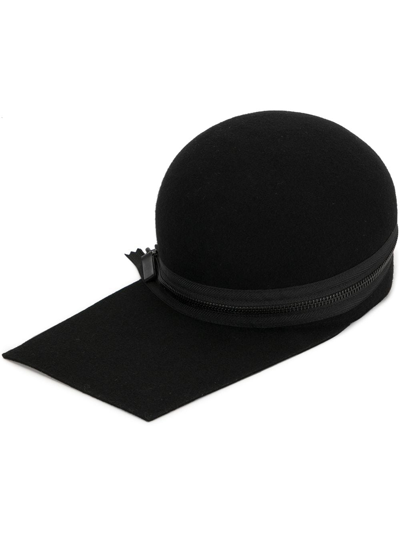 Yohji Yamamoto Zip-detail Cap In Black