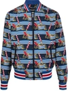 Dolce & Gabbana All Over Print Bomber Jacket In Blue