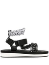 MIDNIGHT 00 POLKA DOT PATTERNED STRAPPY SANDALS