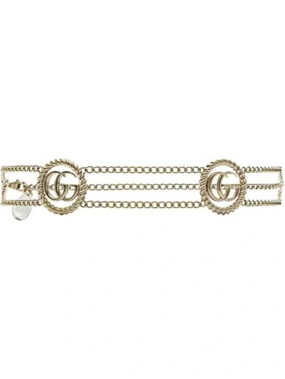 Gucci Chain Belt With Torchon Double G In Gold-toned Brass Chain