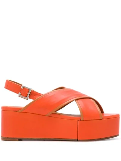 Clergerie Myrta Platform Sandals In Orange