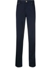 Brunello Cucinelli Logo-patch Straight-leg Trousers In Blue
