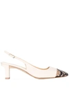 AEYDE DREW 55MM SNAKE-EFFECT SLINGBACK PUMPS