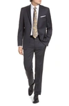 HART SCHAFFNER MARX NEW YORK CLASSIC FIT SOLID STRETCH WOOL SUIT,L7102-34M0001