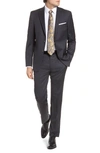 HART SCHAFFNER MARX HART SCHAFFNER MARX NEW YORK CLASSIC FIT SOLID STRETCH WOOL SUIT,L7102-34M0001