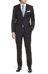 Hart Schaffner Marx New York Classic Fit Solid Stretch Wool Suit In Black