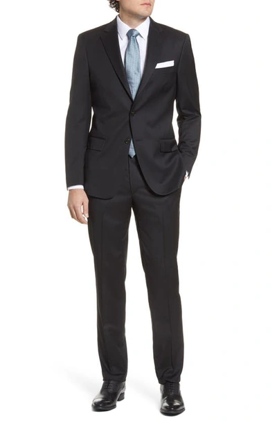 HART SCHAFFNER MARX HART SCHAFFNER MARX NEW YORK CLASSIC FIT SOLID STRETCH WOOL SUIT,L710234M0002