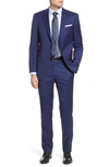 HART SCHAFFNER MARX HART SCHAFFNER MARX NEW YORK CLASSIC FIT SOLID STRETCH WOOL SUIT,L7102-34M0003