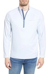 Vineyard Vines Sankaty Stripe Half Zip Performance Pullover In White Cap
