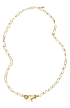 Adornia Lock Paper Clip Chain Necklace Gold In Gold