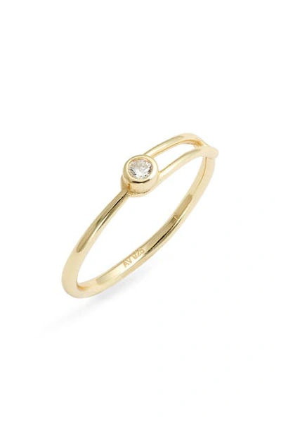 Argento Vivo Cubic Zirconia Paperclip Ring In Gold