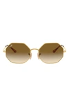 Ray Ban Octagon 1972 Sunglasses Gold Frame Brown Lenses 54-19