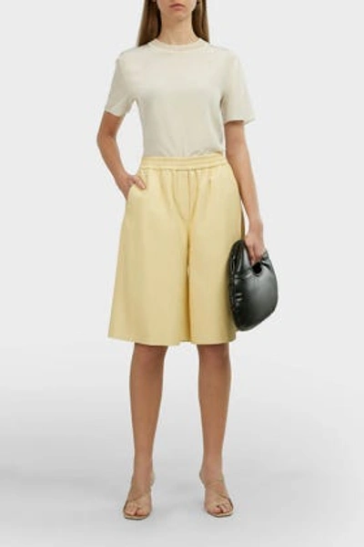 Joseph Tomy Leather Shorts In Butter Yellow