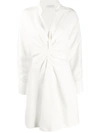 Sandro Celia Long Sleeve Ruched Minidress In White