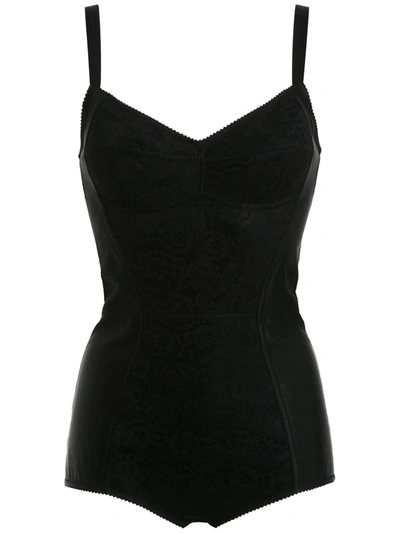 Dolce & Gabbana Black Floral Lace Bodysuit Hot Pants Dress