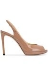 Jimmy Choo Nova Patent Leather Peep-toe Slingback High-heel Pumps In Pink