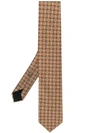 Lardini Geometric Print Silk Tie In Neutrals